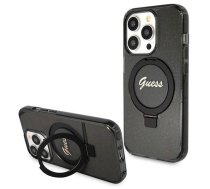 Guess Ring Stand Script Glitter MagSafe case for iPhone 13 Pro Max - black (universal)