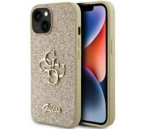 Guess Glitter Script Big 4G case for iPhone 15 Plus - gold (universal)