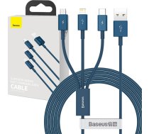 Baseus USB cable 3in1 Baseus Superior Series, USB to micro USB / USB-C / Lightning, 3.5A, 1.5m (blue)