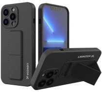 Wozinsky Kickstand Case iPhone 13 mini silicone case with stand black (universal)