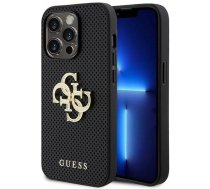 Guess Leather Perforated 4G Glitter Logo Case for iPhone 15 Pro Max - Black (universal)