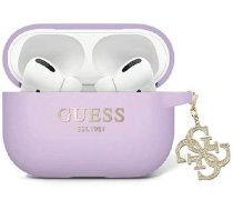 Guess GUAP2LECG4U case for AirPods Pro 2 cover - purple Liquid Silicone Glitter Triangle Charm (universal)