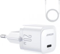 Joyroom JR-TCF02 USB-C PD 20W wall charger + USB-C cable - white (universal)