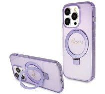 Guess Ring Stand Script Glitter MagSafe case for iPhone 15 Pro Max - purple (universal)