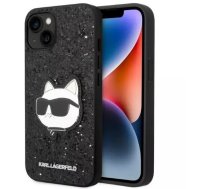 Karl Lagerfeld KLHCP14MG2CPK protective phone case for Apple iPhone 14 Plus 6.7" black/black hardcase Glitter Choupette Patch