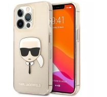 Karl Lagerfeld Protective phone case Karl Lagerfeld KLHCP13LKHTUGLGO for Apple iPhone 13 Pro / 13 6.1" gold/gold hardcase Glitter Karl`s Head