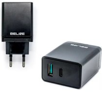 Beline "Beline 1xUSB and 1xUSB-C wall charger 5A 18W black/black (only head)"