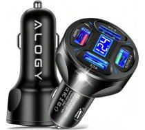 Alogy Car charger 4x USB QC 3.0 USB C PD 20W LED fast powerful 250W for Alogy Car phone black