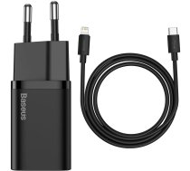 Baseus Super Si 1C fast charger USB Type C 20W Power Delivery + USB Type C - Lightning cable 1m black (TZCCSUP-B01) (universal)