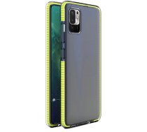 Hurtel Spring Case clear TPU gel protective cover with colorful frame for Xiaomi Redmi Note 10 5G / Poco M3 Pro yellow (universal)
