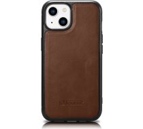 Icarer Leather Oil Wax case covered with natural leather for iPhone 14 brown (WMI14220717-BN) (universal)