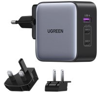 Ugreen fast charger GaN USB / 2xUSB C 65W adapter EU / UK / US plug black (CD296) (universal)