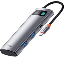 Baseus Metal Gleam Series multifunctional USB HUB 7in1 Type C HDMI TF PD card reader gray (WKWG020113) (universal)