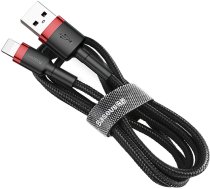 Baseus Cafule Cable durable nylon cable USB / Lightning QC3.0 2.4A 0.5M black-red (CALKLF-A19) (universal)