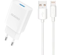 Dudao A4EU USB-A 2.1A wall charger - white + USB-A - Lightning cable (universal)