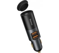 Baseus Share Together Fast car charger with cigarette lighter socket, 2x USB, 120W (gray)