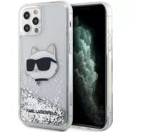 Karl Lagerfeld KLHCP12MLNHCCS protective phone case for Apple iPhone 12 /12 Pro 6.1" silver/silver hardcase Glitter Choupette Head