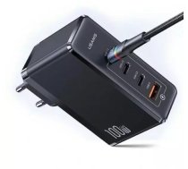 Usams Wall charger 3xUSB-C 1xUSB GaN 100W T50 PD (only head) Fast Charging black/black CC163TC01 (US-CC163)