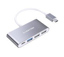 Lention 4in1 Hub USB-C to USB 3.0 + 2x USB 2.0 + USB-C (gray)