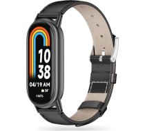 Tech-Protect Leatherfit strap for Xiaomi Smart Band 8 / 8 NFC - black