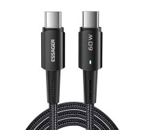 Essager USB-C to USB-C Cable 60W Essager 1m (black)