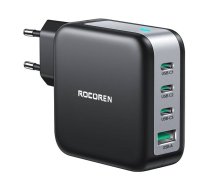 Rocoren Wall charger GaN Rocoren 3x USB-C, 1x USB, Power Delivery 3.0, 100W (black)
