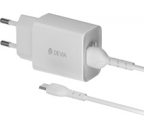 Devia Smart 2x USB 2.4A Tīkla Lādētājs + USB-C Vads