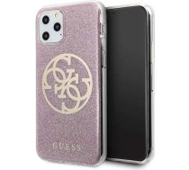 Guess GUHCN58PCUGLPI iPhone 11 Pro różowy/pink hard case 4G Circle Glitter