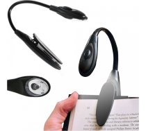 4Kom.pl Universal LED lamp with a clip for reading. Wireless for a laptop, books, black