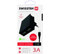 Swissten Tīkla Lādētājs USB 3А / 15W Ar Lightning vadu 1.2m