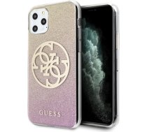 Guess GUHCN65PCUGLPGG iPhone 11 Pro Max różowo-złoty/gold pink hard case Glitter Gradient 4G Circle Logo