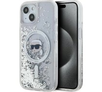 Karl Lagerfeld Liquid Glitter Karl Head MagSafe case for iPhone 15 / 14 / 13 - transparent