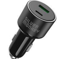 Silver Monkey SMA014 100W car charger 1xUSB-C PD 1xUSB-A QC 3.0 - black