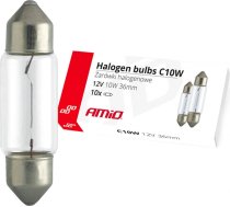 Amio Halogen bulbs C10W Festoon 36mm 12V 10pcs