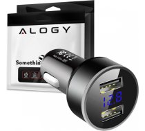 Alogy 2x USB car charger with LED display Black