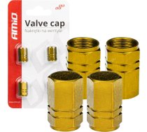 Amio Aluminium valve cap yellow 4 pcs AMIO-03633