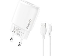 Dudao USB-A 7.5W charger + USB-A cable - Lightning 1m white (A1sEUL)