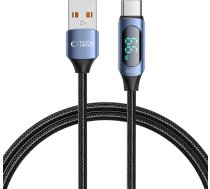 Tech-Protect UltraBoost Cable with LED Display USB-C / USB-A 66W 6A 1m - Blue