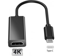 Ilike HD7 USB-C Spraudnis uz HDMI 4K ligzda Audio un Video Kabeļa adapteris 10cm - Konvertētājs Melns (OEM)