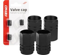 Amio Aluminium Black Valve cap 4 pcs