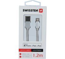 Swissten MFI Textile Fast Charge 3A Lightning Datu un Uzlādes Kabelis 1.2m