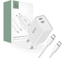 Tech-Protect C35W 2x USB-C PD 35W network charger with USB-C / USB-C cable - white