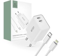 Tech-Protect C35W 2x USB-C PD 35W network charger with USB-C / Lightning cable - white