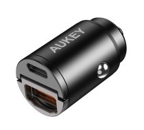 Aukey Car charger Aukey CC-A3, 1xUSB-A, 1xUSB-C, 30W (black)