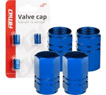 Amio Aluminium valve cap blue 4 pcs