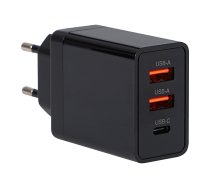 PRL Ładowarka sieciowa gniazdo USBx2 + USB-C