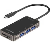 Promate PrimeHub-Mini 8in1 USB-C Hub HDMI 4K / LAN / PD 100W / SD / 3x USB 3.0