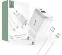 Tech-Protect C20W USB-C PD 20W / USB-A QC 3.0 network charger with USB-C / Lightning cable - white