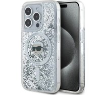 Karl Lagerfeld Liquid Glitter Karl Head MagSafe case for iPhone 15 Pro Max - transparent