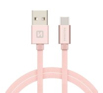 Swissten Textile Universāls Quick Charge 3.1 USB-C Datu un Uzlādes Kabelis 1.2m